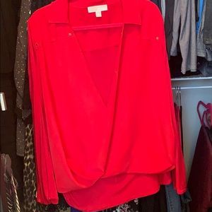Long sleeve red Michael Kors shirt